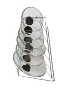Alternative view of Organize It All Wall Cabinet Door Mounted Pot Lid Rack | Metal Wire | Dimensions 10.63" x 4.00" x 16.63" | Kitchen Storage | Sliver Chrome