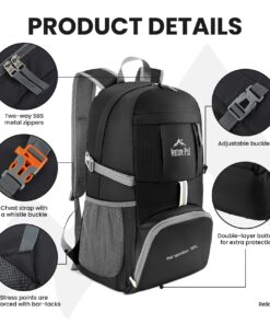 Venture Pal 35L Ultralight Lightweight Packable Foldable Travel Camping Hiking Outdoor Sports Backpack Daypack A1.black 25 71arqSqJgL