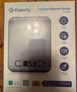 Etekcity Food Scale, Digital Kitchen Scale, 304 Stainless Steel, Weight in Grams and Ounces for Baking, Cooking, and Meal Prep, LCD Display, Medium Basic Medium Size 52 71as04PxveL