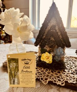 Handmade Edible Birdhouse- Tall Dark- Unique Reseedable Bird Feeder Wooden Birdhouse Covered w/Birdseed- Made in The USA Dark Roof 28 71asc21ztJL