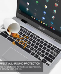 CaseBuy Keyboard Skin Cover for Acer Chromebook Spin 11 311 CP311 C733 R11 C738T 511 512/Chromebook 314 514 CB314 CB514 /Chromebook Spin 713 CP713 R13 CB5-312T/Acer Chromebook 14 15 inch, Black 14 71aslPUJm4L