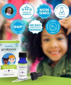 Probonix Kids Probiotic for Toddlers and Children, Organic, Non-GMO Liquid Probiotic Drops, 8 Live Probiotic Strains to Support Gut Health for Toddlers and Children - 1 Month Supply, Grape Children's Grape 19 71assMl3y9L