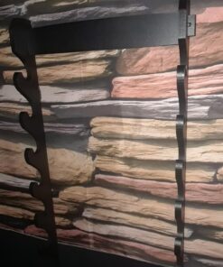 Whetstone Cutlery 8-Tier Wall Display Sword Rack, Durable Wall Mounted Samurai, Katana, Wakizashi, or Any Standard Swords Holder with Stylish Elegant Black Finish - Home, Room, Office, or Dojo Decor, 3''x17.5''x39 13 71atAjkgqVL