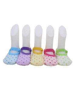 Kisgyst 5 Pairs Baby Girls Toddler Cartoon Dots Anti Slip Skid Foot Socks No-Show Crew Cotton Socks Sneakers 10-30 Months 15 71athLTH28L