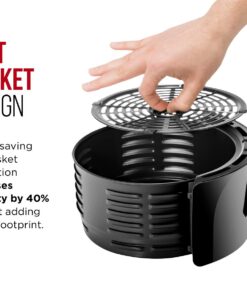 CHEFMAN Small, Compact Air Fryer Healthy Cooking, 2 Qt, Nonstick, User Friendly and Adjustable Temperature Control w/ 60 Minute Timer & Auto Shutoff, Dishwasher Safe Basket, BPA - Free, Black 2 Quart 28 71auJnQCV5L 2