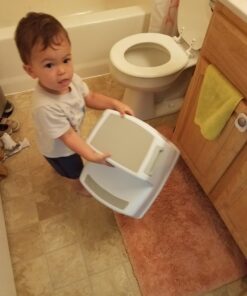 Dual Height 2 Step Stool for Kids | Slip Resistant Soft Grip Toddler's Stool for Potty Training and Use in The Bathroom or Kitchen | BPA Free for Comfort and Safety (1 Pack, Grey) 1 Count (Pack of 1) Gray 46 71avUk6Wm5L