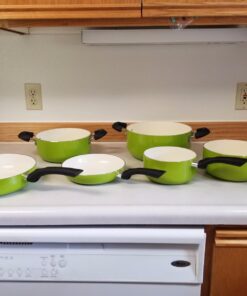 Cook N Home Pots and Pans Set Nonstick, 10 Piece Ceramic Kitchen Cookware Sets, Nonstick Cooking Set with Saucepans, Frying Pans, Dutch Oven Pot with Lids, Green 10-Piece 47 71avkk1rlzL