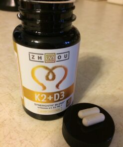 Zhou Nutrition Vitamin D3 K2, Bone and Heart Health Formula 5000 IU Vitamin D3 & 90 mcg Vitamin K2, Max Strength 2 in 1 Immune Support and Calcium Absorption, Gluten Free, 60 Count Capsules 38 71avzuwq0rL