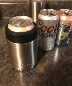 RTIC Can Cooler Insulated, Beer, Beverage, Soda Can Cooler with Lid, Stainless Steel Metal, Double Wall Insulation Coozie for Cans, Sweat Proof, 12oz, Stainless Steel 1 27 71aw5DqIaiL