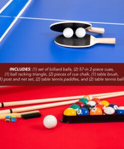 Hathaway Maverick 7-Foot Pool and Table Tennis Multi Game with Red Felt and Blue Table Tennis Surface. Includes Cues, Paddles and Balls 26 71awY2lqhAL
