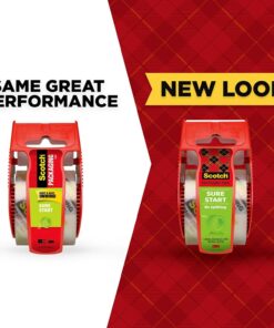 Scotch Brand Sure Start Shipping Packaging Tape with Dispenser, 2 Inches x 800 Inches (145), Clear 14 71awZSRTNyL