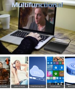 Rioddas External CD/DVD Drive for Laptop USB 3.0 CD/DVD Player Portable +/-RW Burner CD ROM Reader Rewriter Writer Disk Duplicator Compatible with Laptop Desktop PC Windows Apple Mac Pro Macbook Linux USB 3.0 USB-A 28 71awfowG7PL