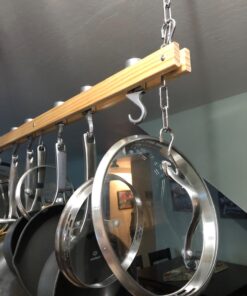 Cooks Standard NC-00269 Standard, Single Bar, 36-Inch Ceiling Mounted Wooden Pot Rack, Brown 39 71ax49147iL