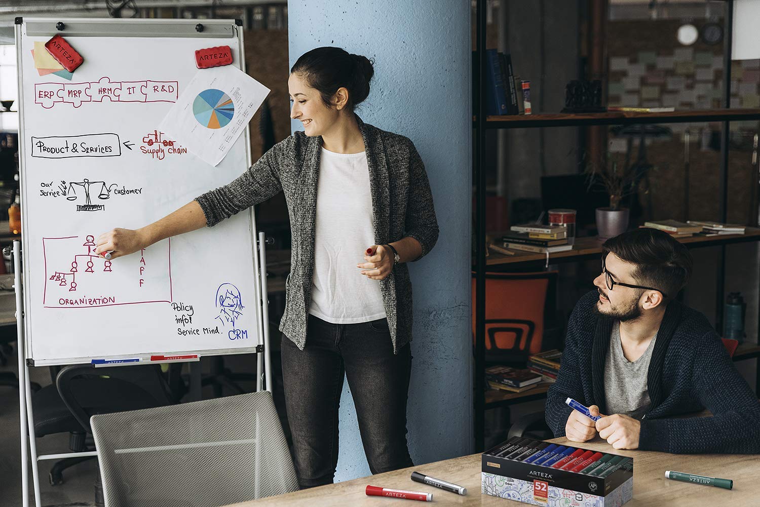 Arteza Dry Erase Markers, Bulk Pack of 52, Chisel Tip, 4 Assorted Colors with Low-Odor Ink, Whiteboard Markers, Back to School Supplies for Classroom, Office, or Home 1 Count (Pack of 52) 7 Arteza Dry Erase Markers, Bulk Pack of 52, Chisel Tip, 4 Assorted Colors with Low-Odor Ink, Whiteboard Markers, Back to School Supplies for Classroom, Office, or Home 1 Count (Pack of 52) - Image 7