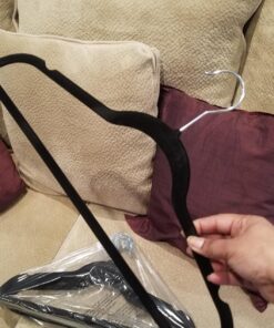 Home-it Premium Velvet Hangers 50 Pack - Ultra Thin Black Suit Hangers Non Slip - Heavy Duty Clothes Hangers for Closet, Shirt Pants, Hook Swivel 360 43 71axB3ABbHL