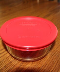 Pyrex 2 Cup Round Storage Cover #7200-pc for Glass Bowls (Pack of 4) - Red Color 1 10 71axfCO wEL