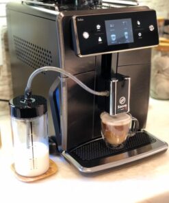 PHILIPS Saeco Xelsis Super Automatic Espresso Machine - LatteDuo Milk System, 15 Coffee Varieties, 6 User Profiles, Touchscreen, Black & Titanium, (SM7684/04) 44 71axiz gvyL
