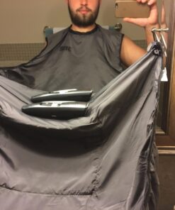 Beard King Beard Bib Apron - Christmas Gifts & Stocking Stuffers for Dad - As Seen on Shark Tank - Men's Hair Catcher for Shaving - Grooming Accessories - Packing Pouch, Black 55 71axxMzZerL