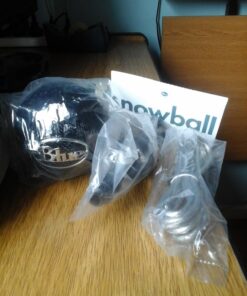 Logitech for Creators Blue Snowball USB Microphone for PC, Mac, Gaming, Recording, Streaming, Podcasting, Condenser Mic with Cardioid and Omnidirectional Pickup Patterns, Stylish Retro Design – Black Gloss Black 104 71azMHZBrCL