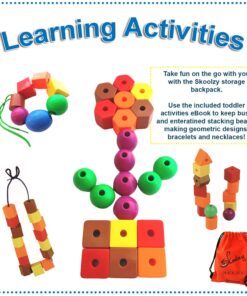 Skoolzy Primary Lacing Beads with String & Pipe Cleaners 46 pc Lacing Beads (41 pc) 33 71azvSkGe L