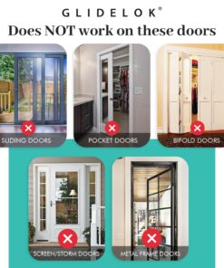 3 Pack - GlideLok Child Safety Door Top Lock Made of Durable Metal (Not Cheap Plastic Like Other Models) | for Childproofing Interior/Exterior Doors | Adults Can Operate Lock from Both Sides Pack of 3 31 71b 0UC64ML