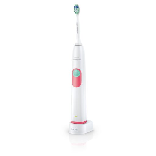 Philips Sonicare 2 Series Plaque Control Rechargeable Electric Toothbrush, White/Coral, HX6211