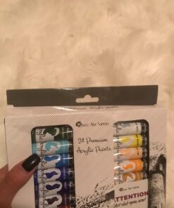 Castle Art Supplies 24 x 12ml Acrylic Paint Set | Value Beginner Set for Starters or Adult Artists | Quality Intense Colors | Smooth to Use on Range of Surfaces | In Neat Presentation Box 24 Count (Pack of 1) 27 71b0trupmcL