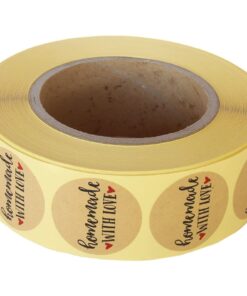 Homemade Sticker Labels - 1000-Piece Homemade with Love Stickers, Homemade Stickers Roll, Kraft Stickers for Gifts, Crafts, DIY Projects, Envelope Sealing, Brown, 1.5 x 1.5 Inches 14 71b0vsuZEKL