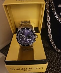 Invicta Men's Pro Diver Collection Chronograph Watch 48mm Silver & Blue 31 71b1eTXWrGL 1