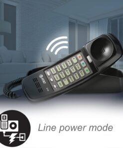 AT&T 210 Basic Trimline Corded Phone, No AC Power Required, Wall-Mountable, Black 32 71b2RNNaoSL