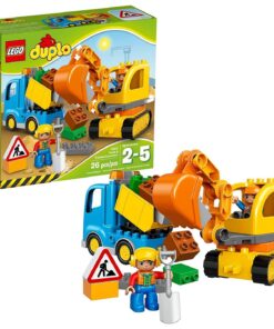 LEGO DUPLO Town Truck & Tracked Excavator 10812 Dump Truck and Excavator Kids Construction Toy with DUPLO Construction Worker Figures (26 Pieces) Standard 34 71b4Pk735vL