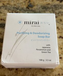 Mirai Clinical - Persimmon Soap Bar for Body 100g - Persimmon Soap - Japanese Body Odor Soap - Purifying and Deodorizing Natural Chemical-Free - Helps Eliminate Nonenal Soap Bar for Men & Women 3.52 Ounce (Pack of 1) 33 71b4Q 28OoL 2