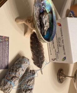 Sage Smudge Kit - White Sage, Palo Santo, Abalone Shell, Smudging Feather | Healing, Purifying, Meditating, Incense, Sage Smudging Kit 43 71b62MjPpKL