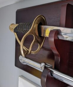 Sword/Saber Display Plaque Rack Holder Wall Rack, Alternative to Display Case Mahogany 30 71b6Vb3p2cL