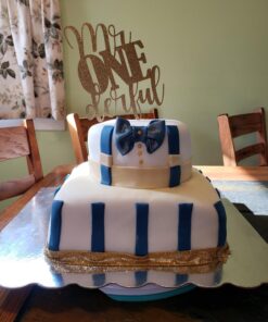 NANASUKO 1st Birthday Cake Topper - mr Onederful - Double Sided Gold Glitter - Premium Quality Made in USA 22 71b7fB uMQL