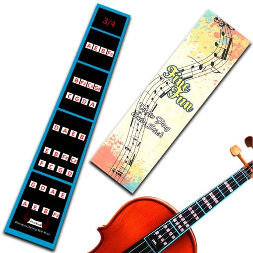 FineFun Violin Finger Guide/Fingerboard Sticker Fret guide Label Finger Chart For Full Size Violin (3/4) 3/4