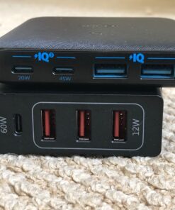 Anker USB C Charger, 543 (65W II), PIQ 3.0 & GaN 4-Port Slim Fast Wall Charger, with Dual USB C Ports (45W Max), for MacBook, Laptops, iPad Pro, iPhone and More 28 71b9I7pIfqL