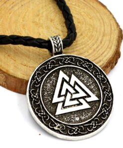 Alternative view of Leprato Viking Talisman Necklace for Men Norse Mjolnir Wolf Compass Valknut Amulet Pendant Nordic Viking Rune Jewelry Gifts