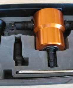 REXBETI Double Headed Sheet Metal Nibbler, Drill Attachment Metal Cutter with Extra Punch and Die, 1 Cutting Hole Accessory and 1 Step Drill Bit, Perfect for Straight Curve and Circle Cutting (Gold) 34 71bBAyWYixL