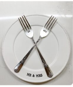 Mud Pie MRS, Plate and Fork Set, White 15 71bBHl2CeAL