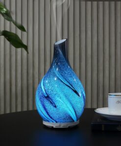 Truky Aromatherapy Essential Oil Diffuser,Ultrasonic Aroma Diffuser with 7 Colorful LED Lights and Waterless Auto Shut-Off 120ml Cool Mist Humidifier Handmade Glass for Home,Office,Bedroom-Multicolor Multi Color 18 71bBpG2FhmL