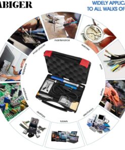 Soldering Iron Kit Electronics, 60W Adjustable Temperature Soldering Iron with Tips Desoldering Pump Solder Wire Tube Soldering Iron Holder Tool Carrying Case 41 71bCFmdPFvL