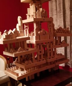 iPlay, iLearn Toddler Wooden Building Block Toys, 72 PCS Kids Natural Wood Stacking Blocks Set Standard Unit, Preschool Kindergarten Montessori Toy, Birthday Gift for Age 2 3 4 5 6 Year Old Boy Girl 40 71bCbC2CUWL