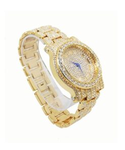 Charles Raymond Bling-ed Out Silver Round Luxury Mens Watch w/Bling-ed Out Bracelet - L0504B gold 20 71bCfzAjFpL