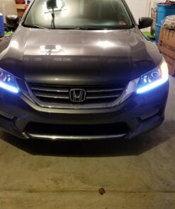 iJDMTOY Compatible With 2013-2015 Honda Accord Sedan, Set of Xenon White LED Even Illuminating Daytime Running Light Retrofit Kit, Fit Inside Parking Lamp Housing 37 71bCrqhkR6L