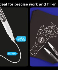 ARTISTRO White Paint Pen for Rock Painting, Stone, Ceramic, Glass, Wood, Tire, Fabric, Metal, Canvas. Set of 5 Acrylic Paint White Marker Water-based Extra-fine Tip 5 Extra-Fine White 22 71bDGUcKWL