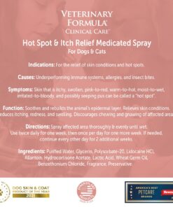 Veterinary Formula Clinical Care Hot Spot & Itch Relief Medicated Shampoo for Dogs and Cats 16oz – Helps Alleviate Sensitive Skin, Scratching, and Licking of Coat 24 71bDNycinsL