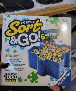 Ravensburger Sort and Go Jigsaw Puzzle Accessory - Sturdy and Easy to Use Plastic Puzzle Shaped Sorting Trays to Organize Puzzles Up to 1000 Pieces, Blue 58 71bDqNAWxLL