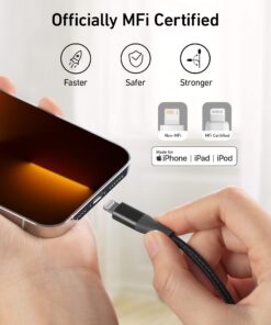 Anker 551 USB-A to Lightning Cable (10ft), MFi Certified iPhone Cable for Flawless Compatibility with iPhone iPhone 13 13 Pro 12 Pro Max 12 11 X XS XR 8 Plus and More(Black) 10 ft Black 22 71bEDfYh4jL 1