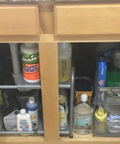 Simple Houseware Under Sink 2 Tier Expandable Heavy Duty Metal Shelf Organizer Rack, Silver (Expand from 15 to 25 inches) Expandable Shelf 44 71bGRqEZ86L